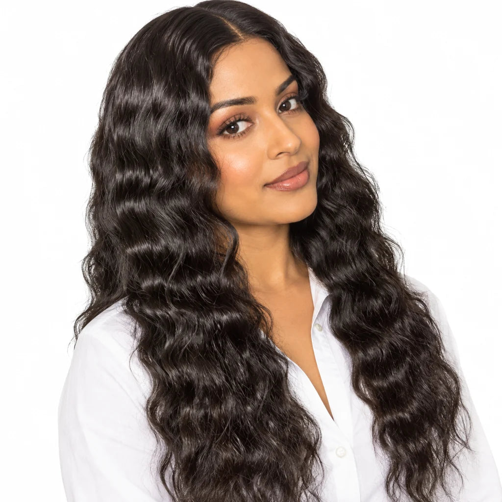 Long Wavy Synthetic Wig with Middle Part