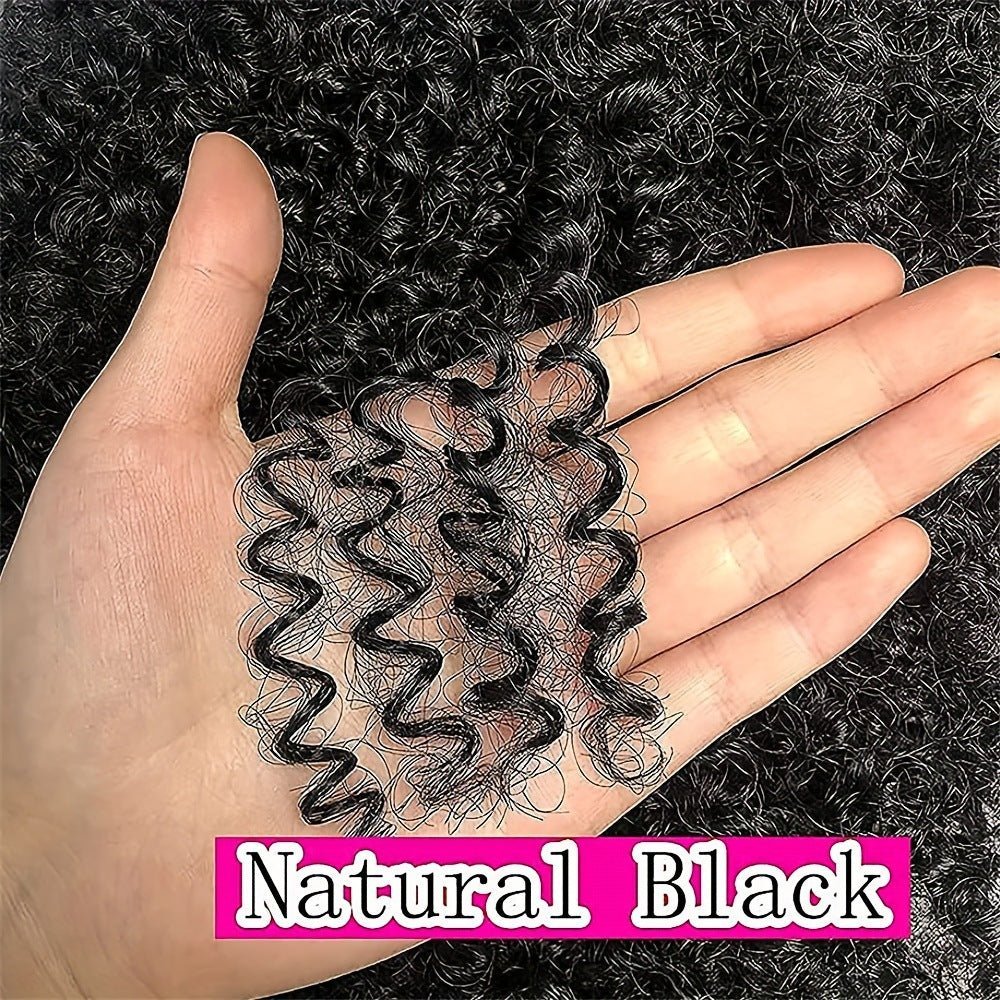 100% Human Hair Kinky Curly Wig with Bangs 10" - WigWonders