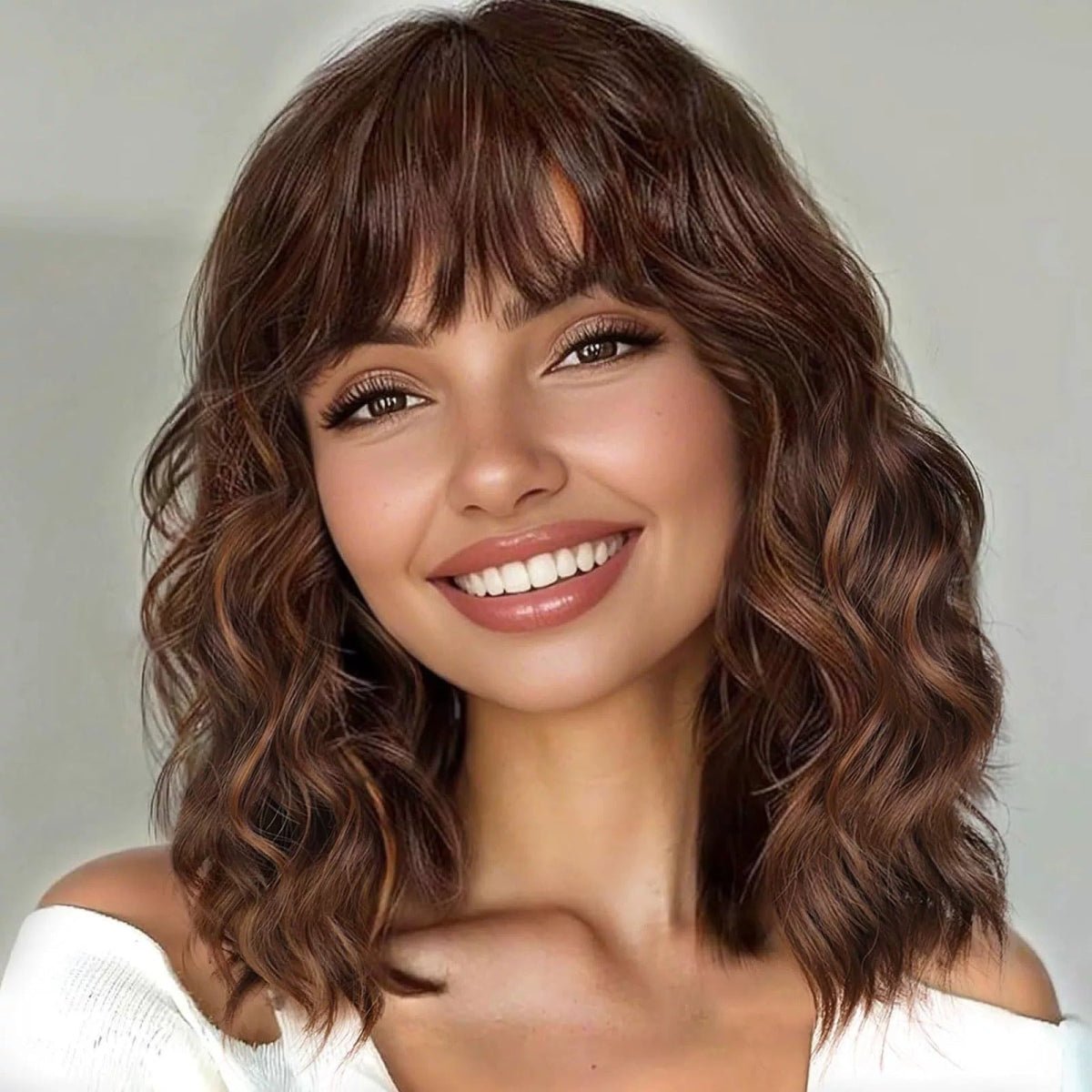 12in Wavy Synthetic Wig with Center Part - Short - WigWonders