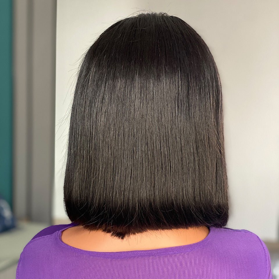 13x4 Human Hair Bob Lace Front Wig Straight - WigWonders