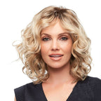 14 Inch Golden Blonde Wavy Synthetic Wig with Center Part - WigWonders