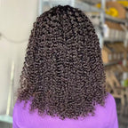 16 Inch Curly 200% Density Human Hair Half Wig