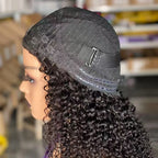 16 Inch Curly 200% Density Human Hair Half Wig