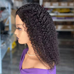 16 Inch Curly 200% Density Human Hair Half Wig