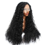 23.6" Center Part Long Curly Wig | High Temperature Synthetic African Curly Wig - WigWonders