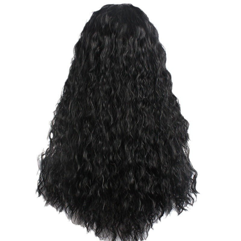 23.6" Center Part Long Curly Wig | High Temperature Synthetic African Curly Wig - WigWonders