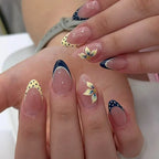 Statement Nail Art Press-On Nails, 40 Designs — Pastel Polka Dot Butterfly
