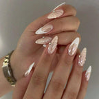 Statement Nail Art Press-On Nails, 40 Designs — Ivory Pearl Seashell