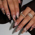 Statement Nail Art Press-On Nails, 40 Designs — Tortoiseshell Zebra Floral