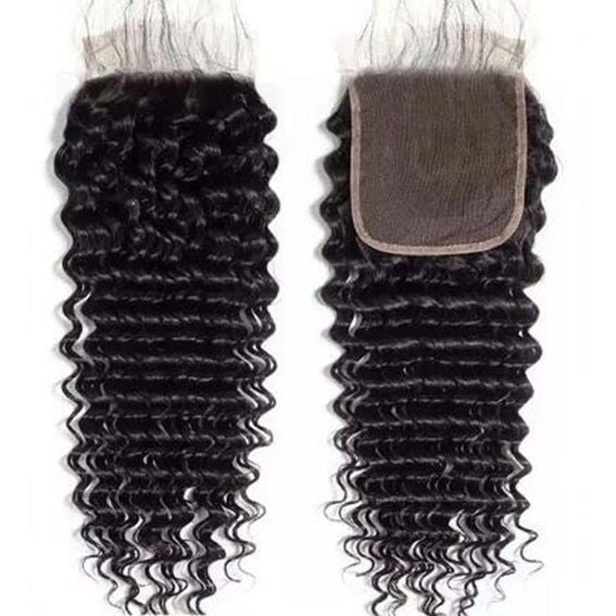 4x4 Lace Closure deep wave Human Hair Lace Closure - WigWonders