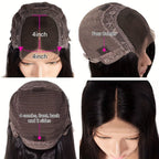 4x4 Lace Closure Straight Bob Human Hair Wig Natural Black - WigWonders