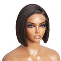 4x4 Lace Closure Straight Bob Human Hair Wig Natural Black - WigWonders