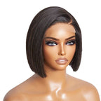 4x4 Lace Closure Straight Bob Human Hair Wig Natural Black - WigWonders