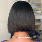 8" Bone Straight Bob Human Hair Wig - WigWonders