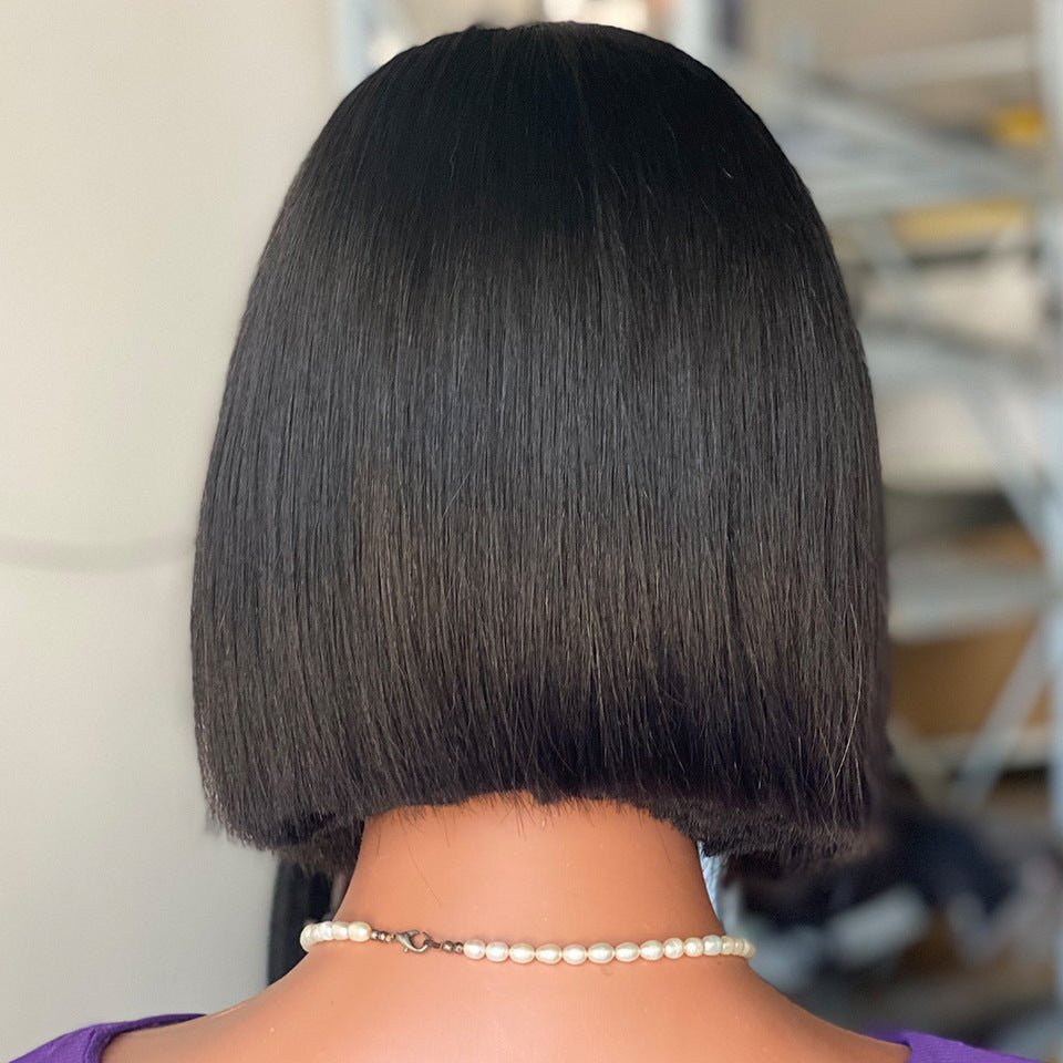8" Bone Straight Bob Human Hair Wig - WigWonders
