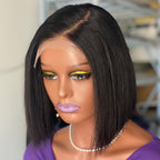 8" Bone Straight Bob Human Hair Wig - WigWonders