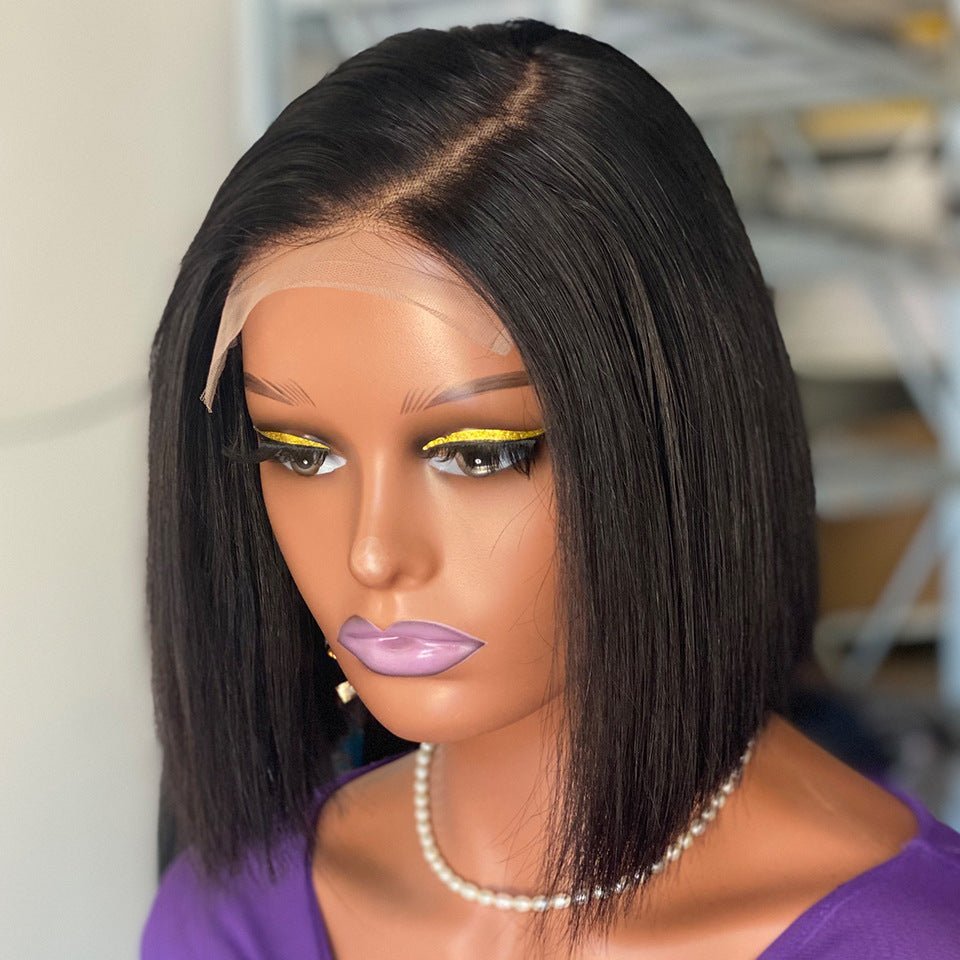 8" Bone Straight Bob Human Hair Wig - WigWonders