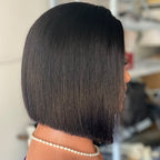 8" Bone Straight Bob Human Hair Wig - WigWonders