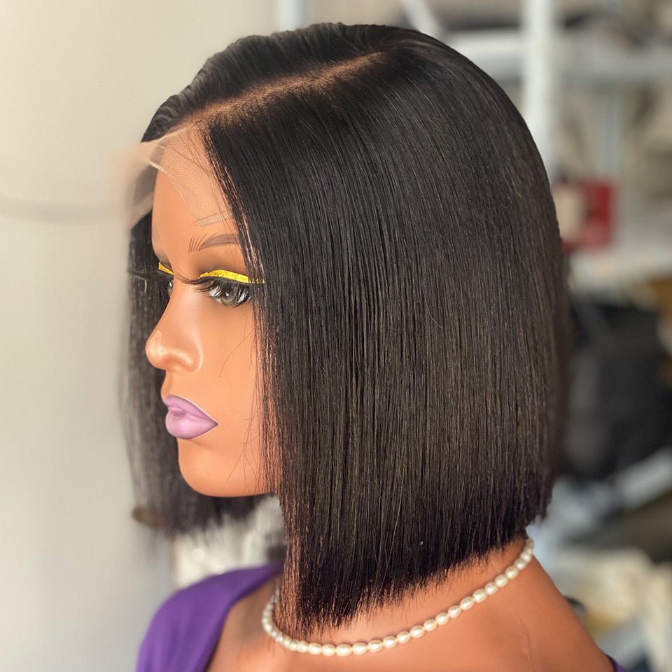 8" Bone Straight Bob Human Hair Wig - WigWonders