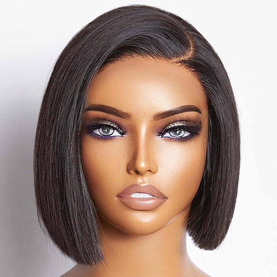 8" Bone Straight Bob Human Hair Wig - WigWonders