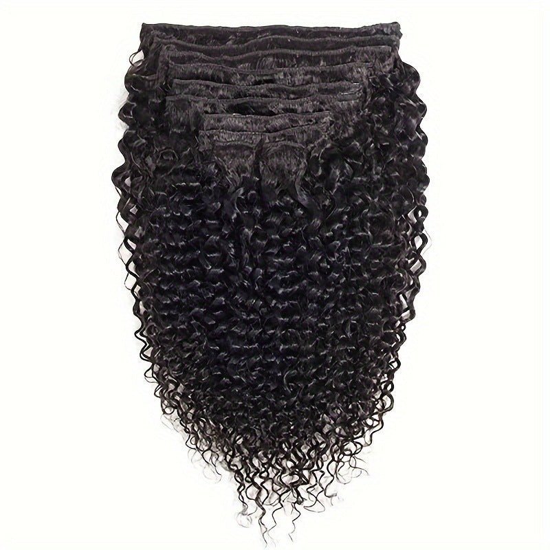 9A Afro Kinky Curly Clip-In Hair Extensions - 8 Piece Set - WigWonders