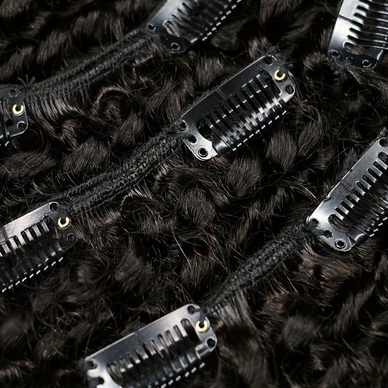 9A Afro Kinky Curly Clip-In Hair Extensions - 8 Piece Set - WigWonders