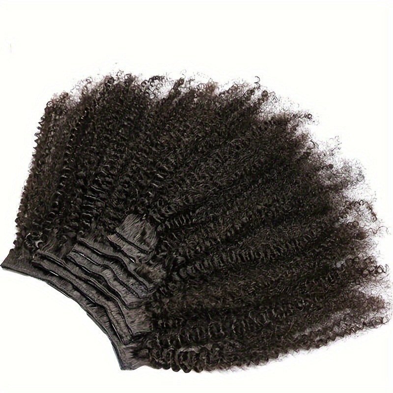 9A Afro Kinky Curly Clip-In Hair Extensions - 8 Piece Set - WigWonders