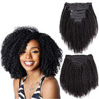 9A Afro Kinky Curly Clip-In Hair Extensions - 8 Piece Set - WigWonders