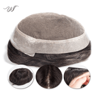 AUS Full Lace Men’s Human Hair System – Natural HD Lace Toupee - WigWonders