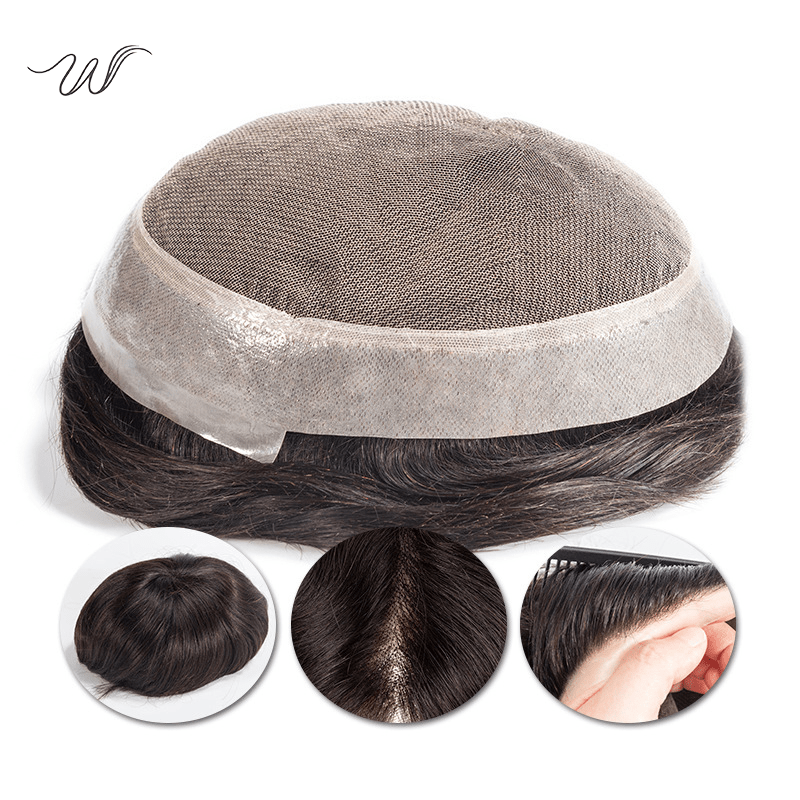 AUS Full Lace Men’s Human Hair System – Natural HD Lace Toupee - WigWonders