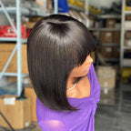 Bob Human Hair Wig — Short Straight Human Hair Wig - WigWonders