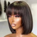 Bob Human Hair Wig — Short Straight Human Hair Wig - WigWonders