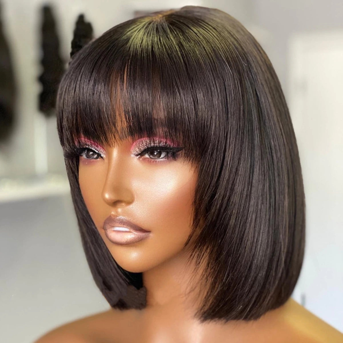 Bob Human Hair Wig — Short Straight Human Hair Wig - WigWonders