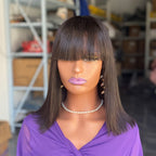 Bob Human Hair Wig — Short Straight Human Hair Wig - WigWonders