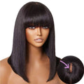 Brazilian Bone Straight Human Hair Wig - 12 Inch High Density - WigWonders