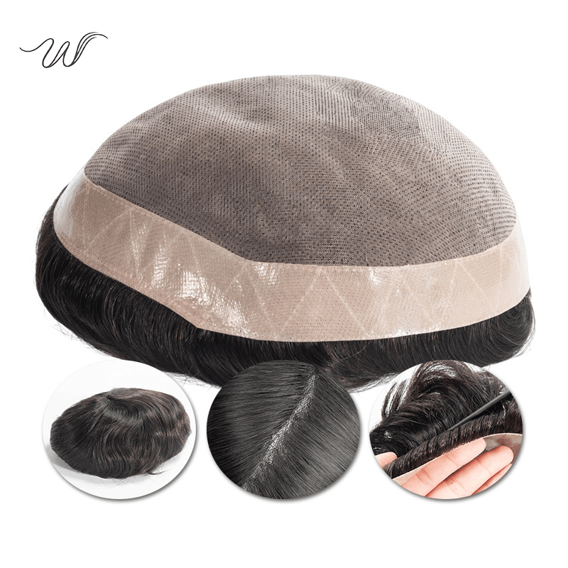 D7-3 Men’s Full Hand-Tied Lace Mono Hair System – NPU Base - WigWonders