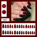 Deep Wine Red Cat Eye Press-On Nails