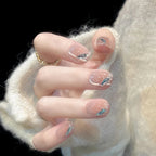 Everyday Nail Art Press-On Nails, 32 Designs — Nude Blue Dewdrop