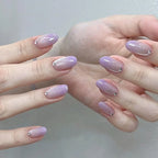 Everyday Nail Art Press-On Nails, 32 Designs — Lavender Pearl Cat Eye