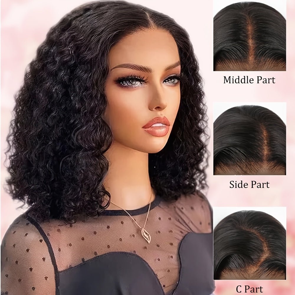 Glueless Curly Bob Wig Human Hair Pre-Plucked - WigWonders