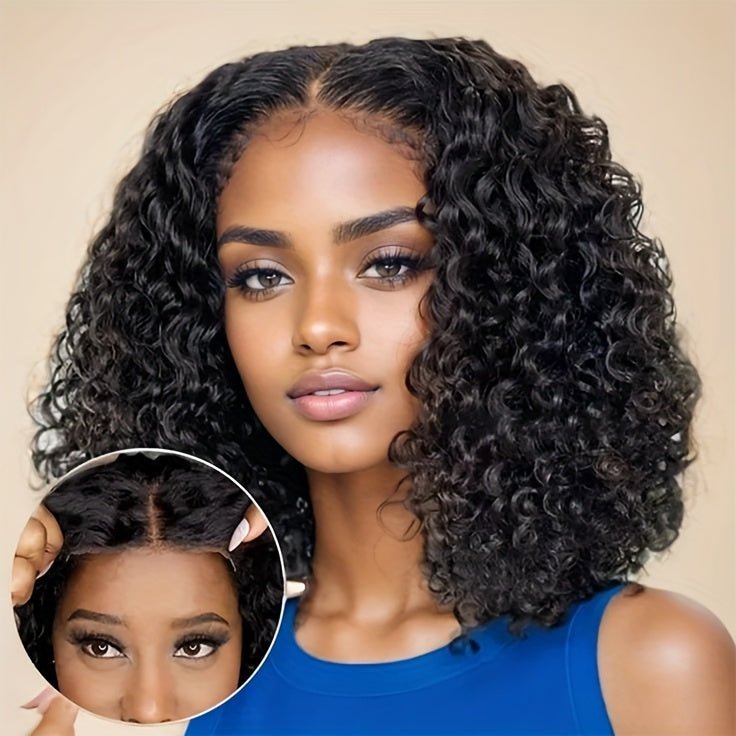 Glueless Curly Bob Wig Human Hair Pre-Plucked - WigWonders