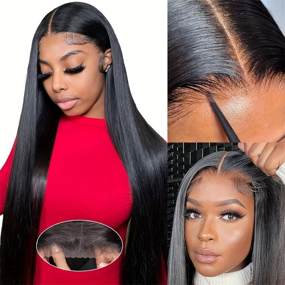 Glueless HD Lace Front Wig Human Hair 4x4 Straight Pre-Plucked - WigWonders