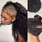 Glueless Human Hair 3-in-1 Jerry Curl Half Wig 200% Density - WigWonders