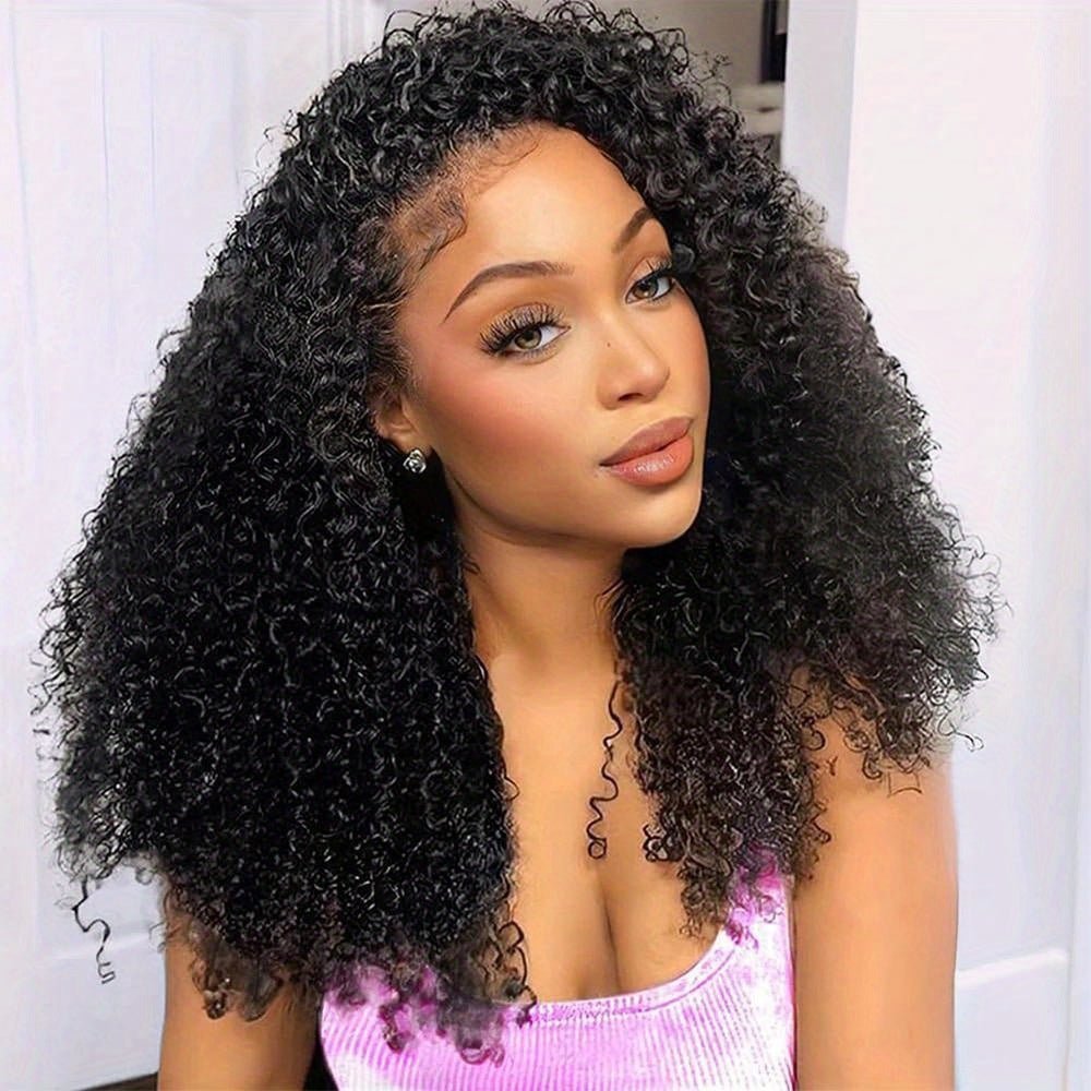 Glueless Human Hair 3-in-1 Jerry Curl Half Wig 200% Density - WigWonders