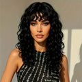 Glueless Water Wave Bangs Human Hair Wig - WigWonders