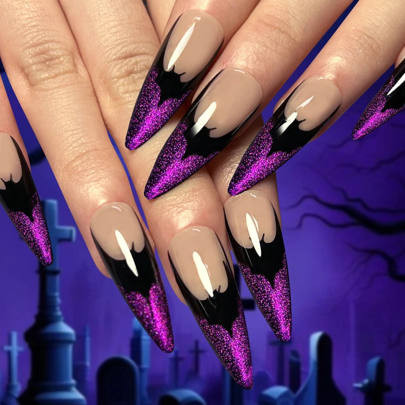 Halloween 3D Cat Eye Press-On Nails