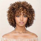 Highlighted Jerry Curly Bob Human Hair Wig - Glueless - WigWonders