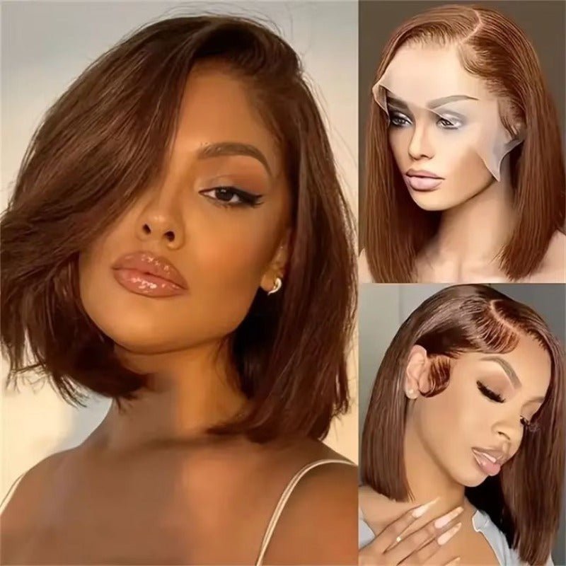 Human Hair Bob Straight Lace Front Wig - WigWonders