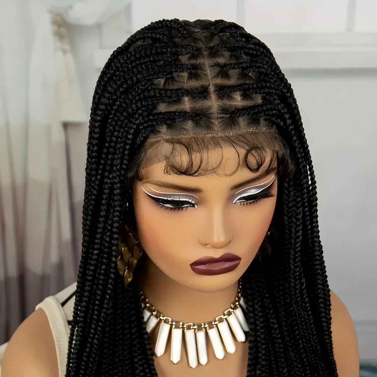 Human Hair Box Braids Wig - Full Lace Hand-Braided Wig - WigWonders