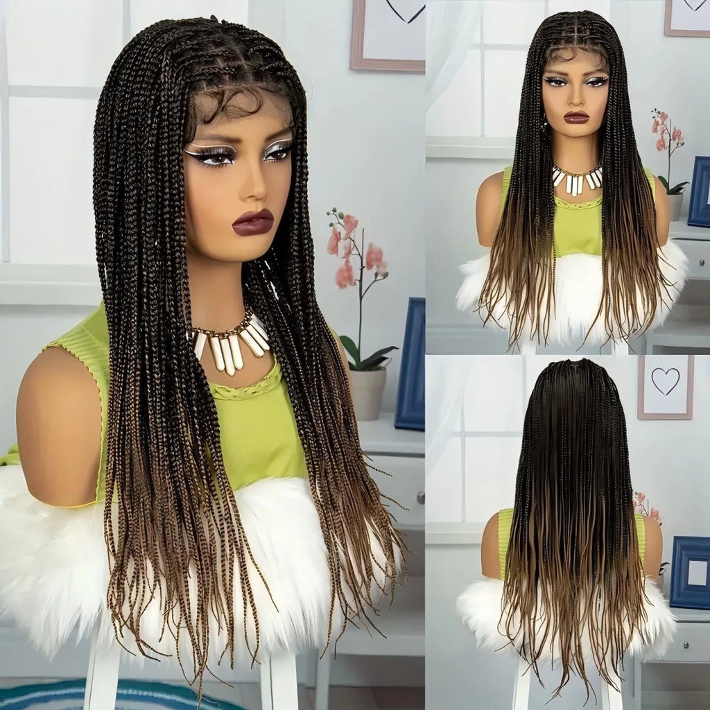 Human Hair Box Braids Wig - Full Lace Hand-Braided Wig - WigWonders